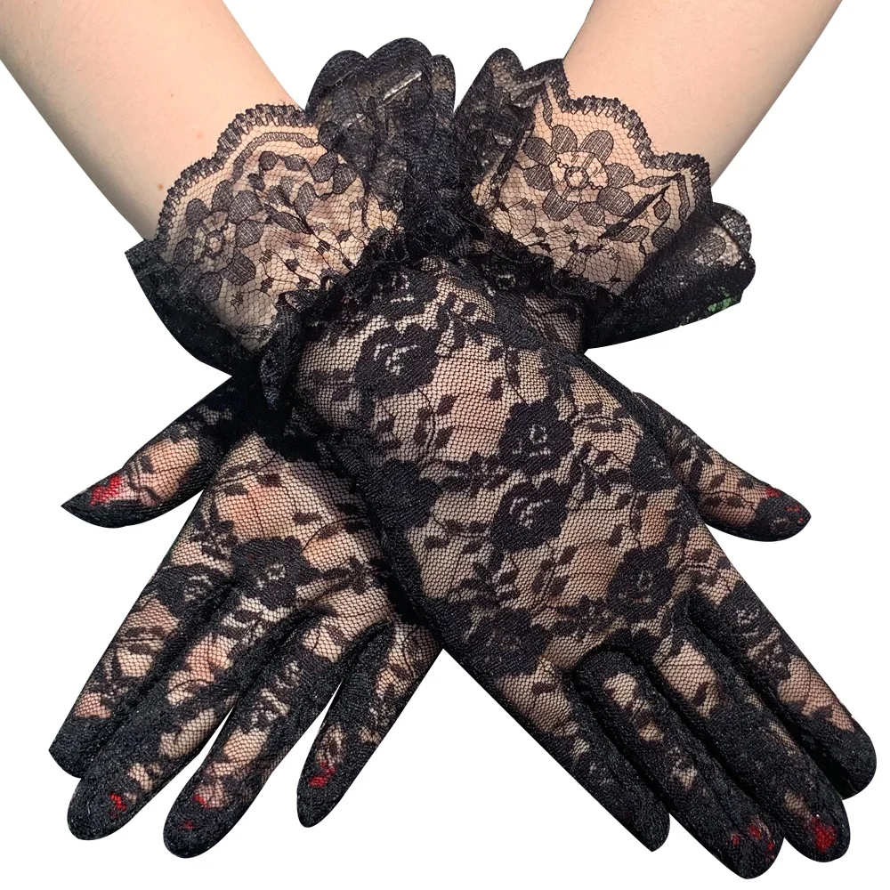 Wrist Length Summer Sexy Lace Wedding Gloves Elegant Bridal Dress Gloves Accessories