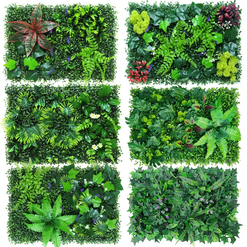Fake Grass Wall Backdrop Hanging Green Wall Artificial For Home Decoration Plants Panel Vertical Garden Green