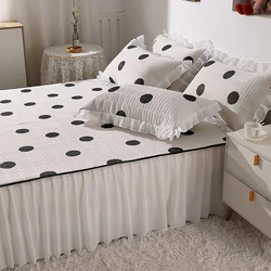 Korean Latex Cool Bed Skirt for Student Mattress Bedroom Dorm Kids Room Skirt Bed Sheets