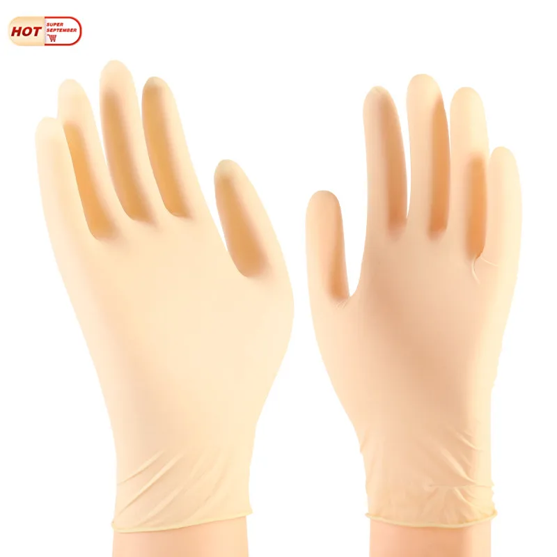 Skin Color Rubber Latex Cleaning Gloves Industrial Rubber Gloves