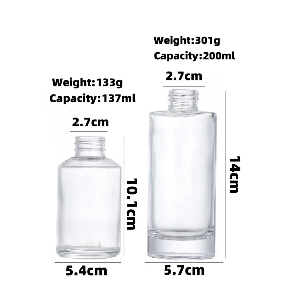 4.5oz 7oz Home office fragrance empty round clear perfume reed aroma diffuser glass bottle