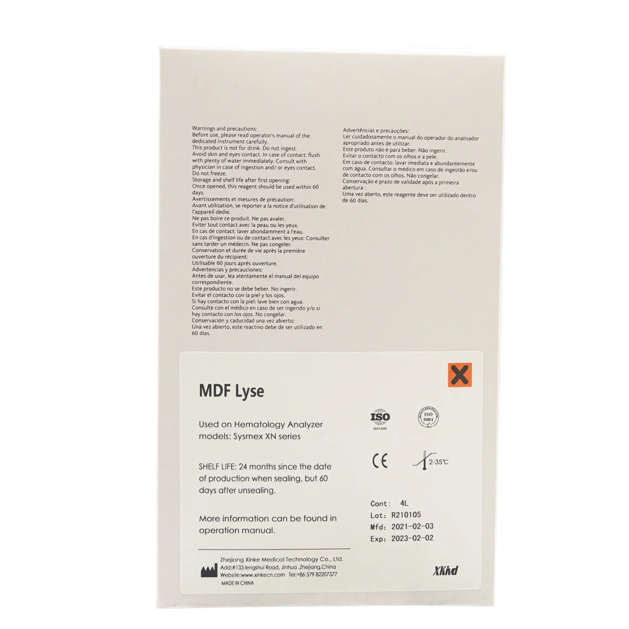 Sysmex Wdf Lyse for Xn1000 Hematology Analyzer Regent