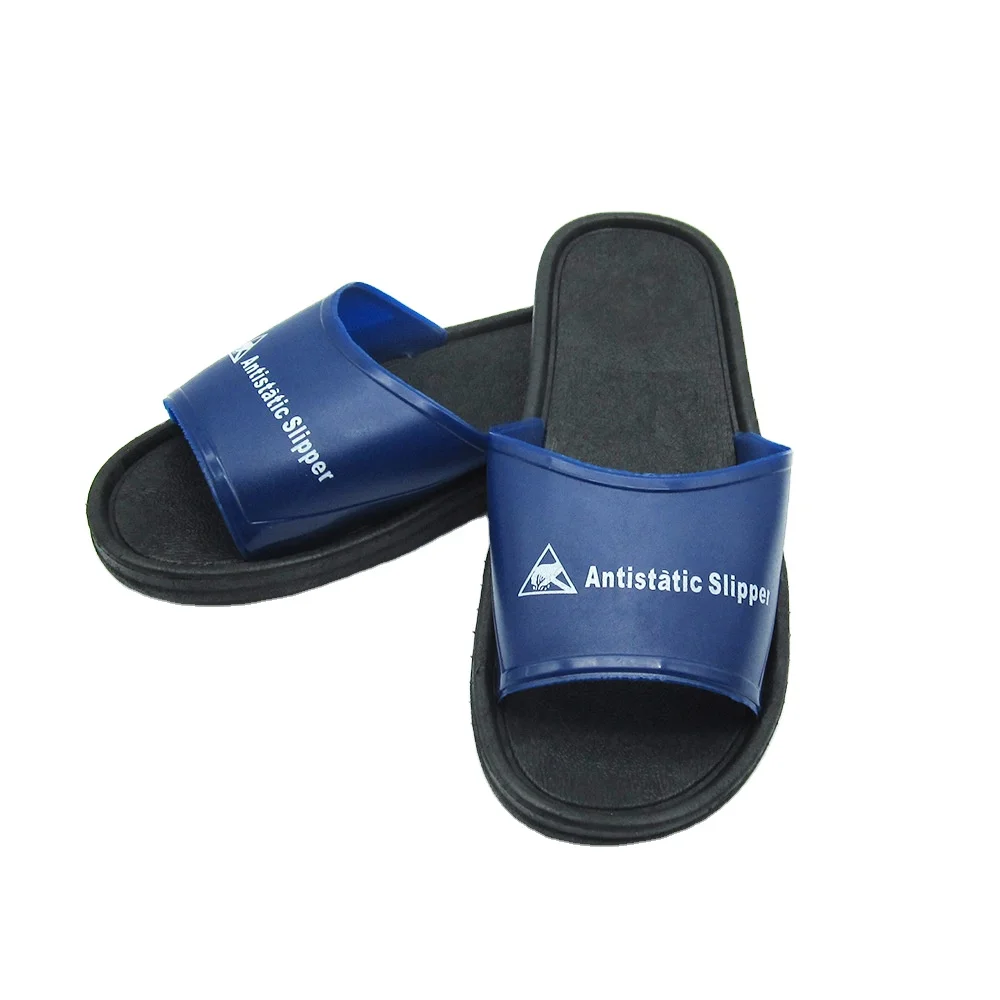 Anti-static slippers Blue PVC Sole Work Antistatic Shoes for Food Manufacturing Unsix Cleanroom