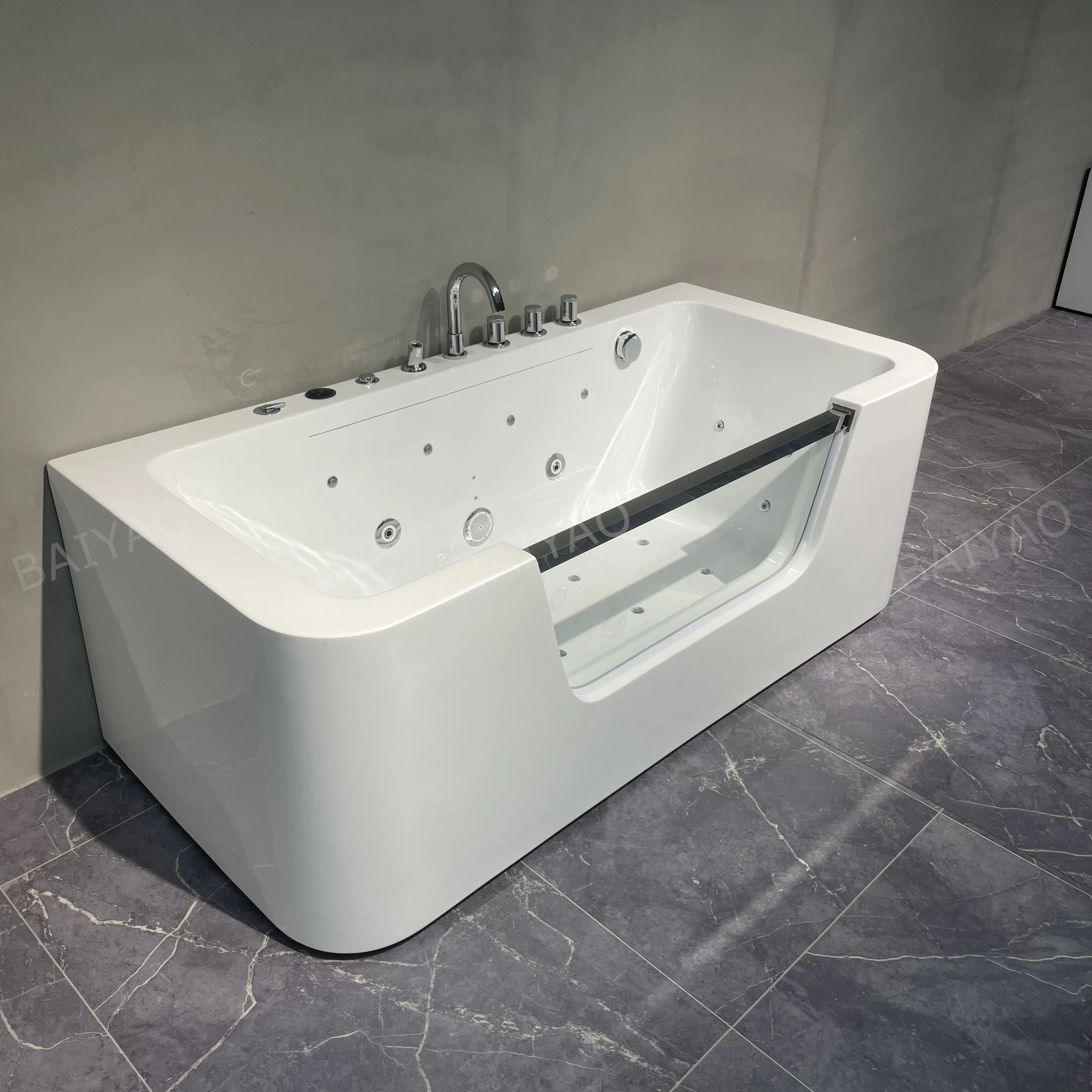 Изысканная элегантная Ванна Jaccuzzi для 1 человека аксессуары ванной Jakuzzi функциональные струи холодного и горячего массажа