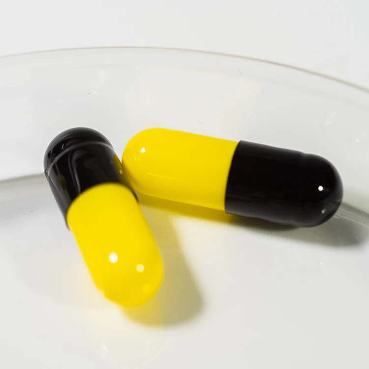 Черно-желтые капсулы пустые желатиновые капсулы