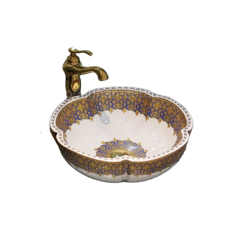 Jingdezhen factory direct famille rose ceramic cupboard bathroom wash basin