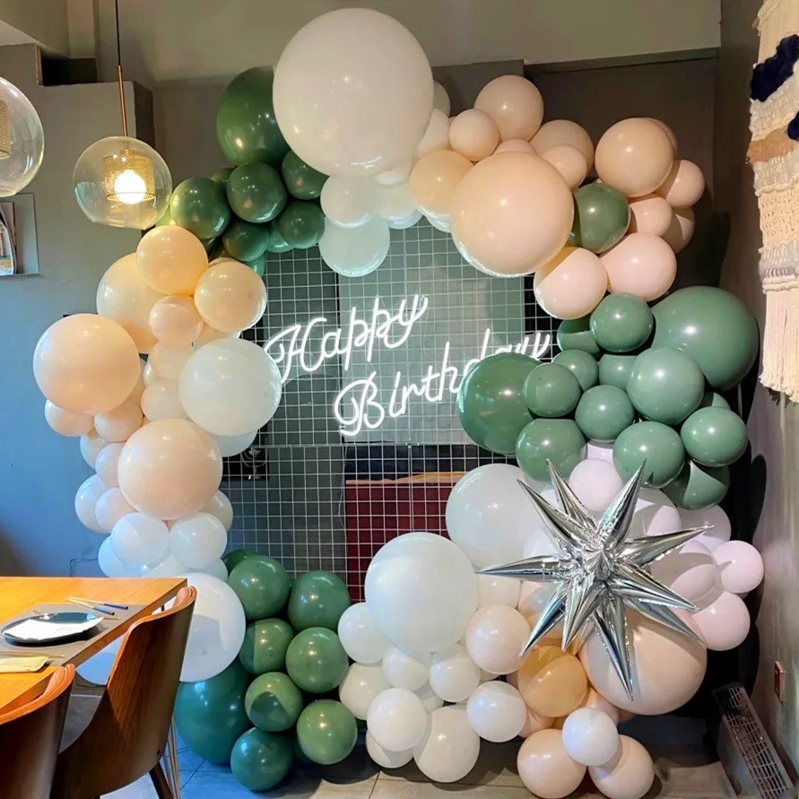 10inch 2.2g Retro dusty pink latex balloon matte blush white sand Eucalyptus latex balloon factory wholesale rubber balloon