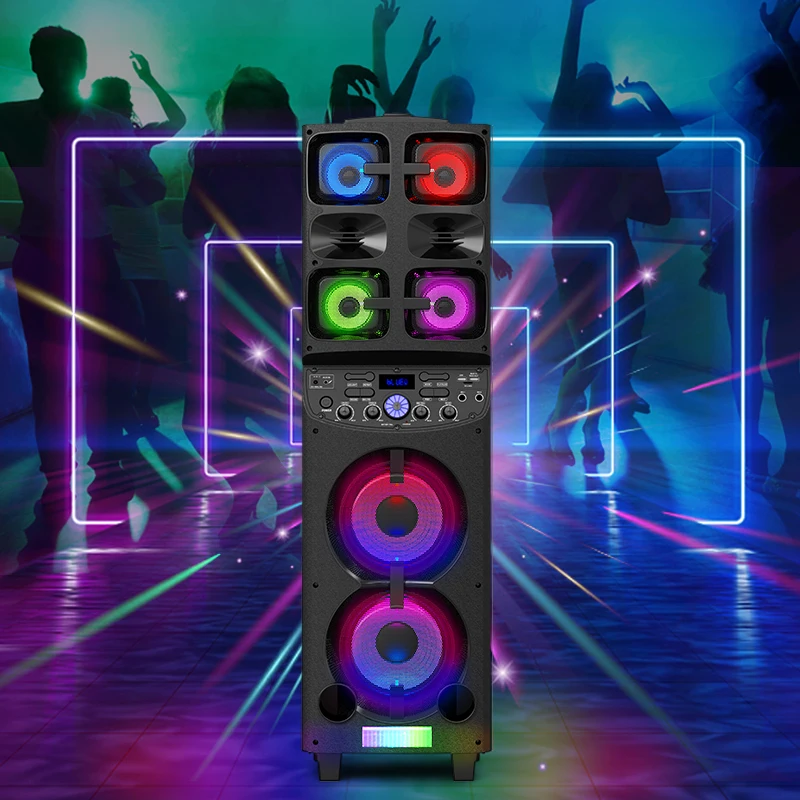 Factory Wholesale Portable BT Wireless Audio System Party Box Super Bass Trolley DJ Karaoke Party Bluetooth Xboom Speaker Box