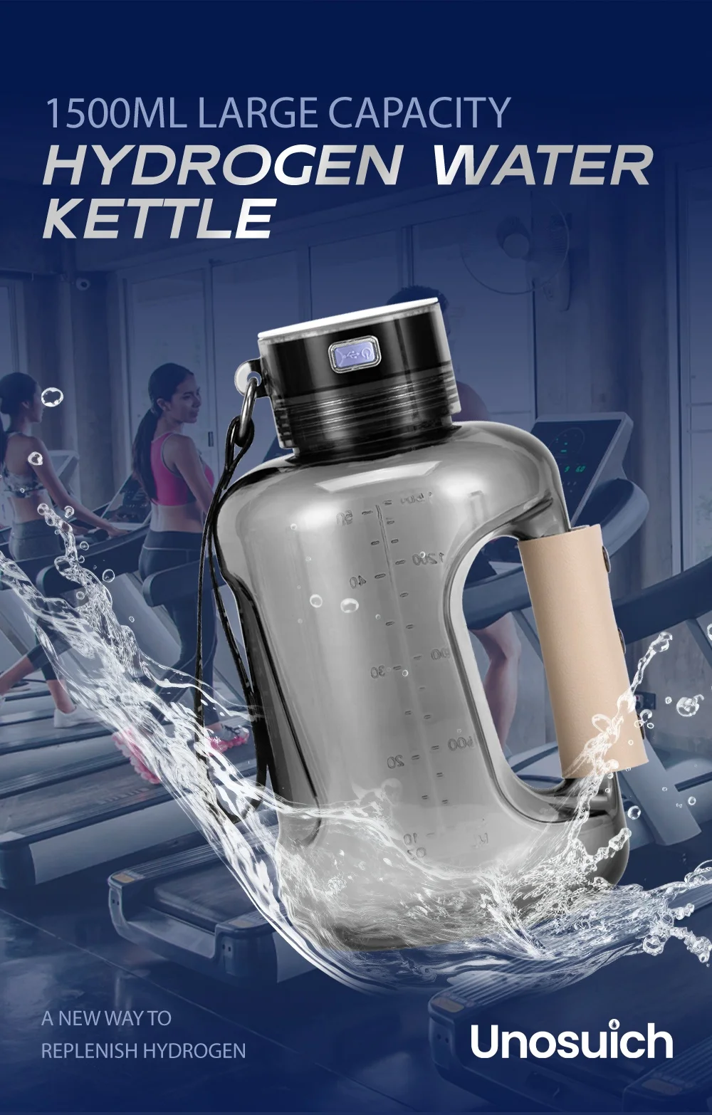New Electric Hydrogen-rich Water Generator Maker Machine Water Cup Kettle Water Hydrogen Bottle