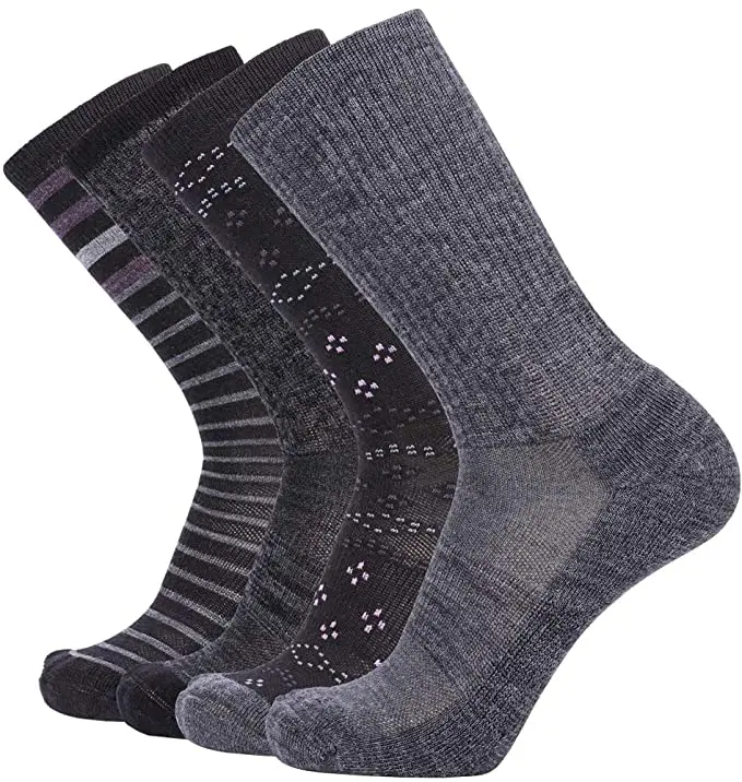 Enerwear 4 пакет для женщин мериносовой шерсти на открытом воздухе тропа носков стандартной длины