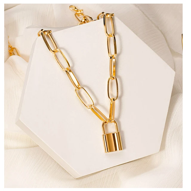 
Punk Layered Chain Necklace Neck Chains for Women Vintage Exaggerated Golden Goth Hoop Metal Necklace 2020 Clavicle Jewelry 