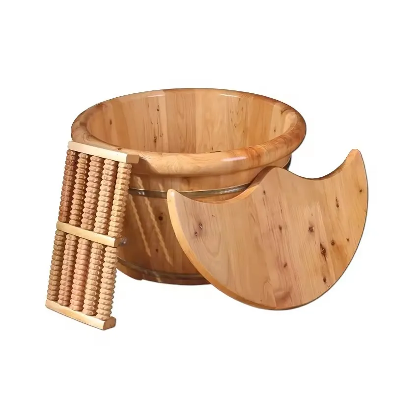 Handmade Thick Cedar Wood Health Preservation Foot Tub Spa Foot Environmental Protection Bath Bucket
