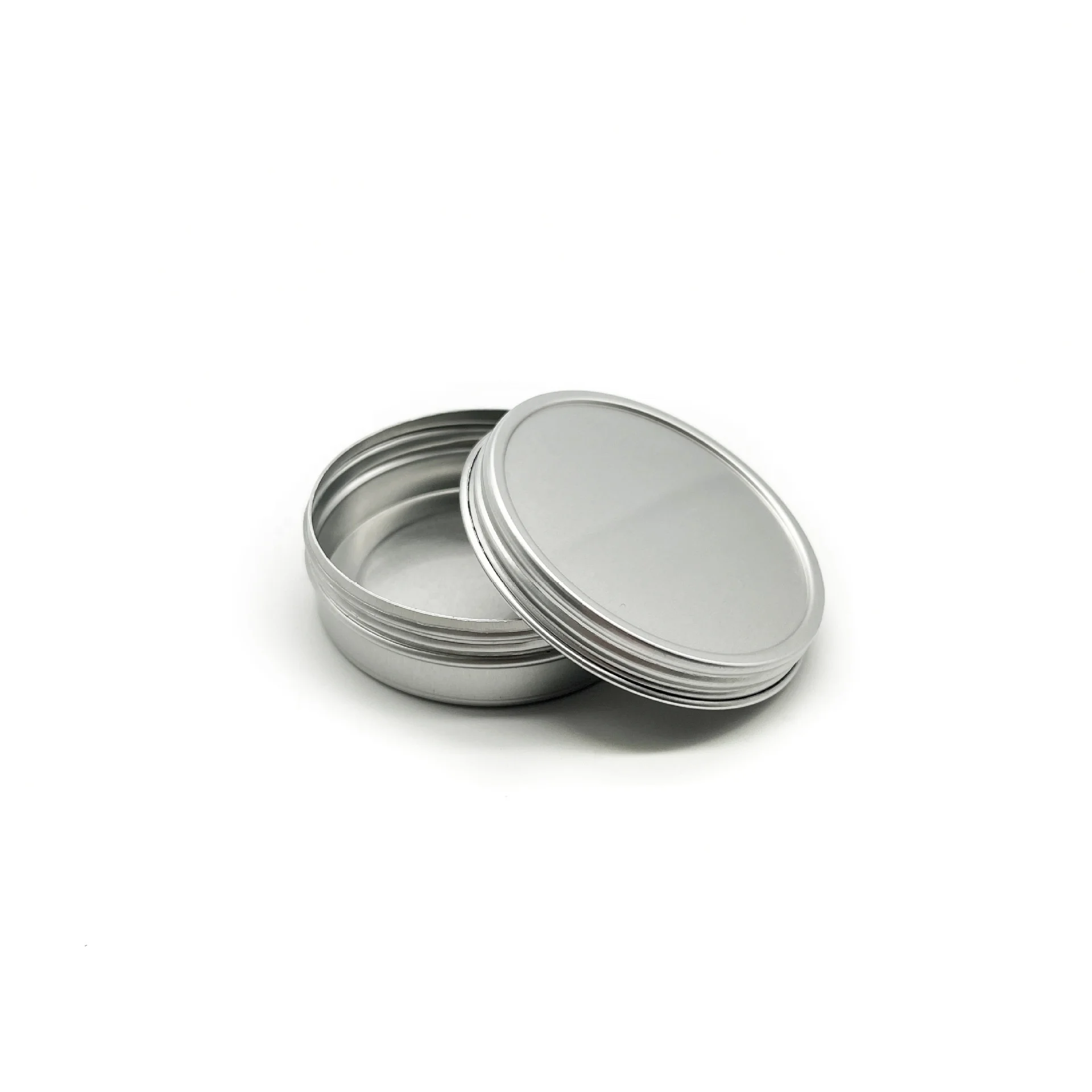 OEM OEM 50g wider silver metal tin aluminum cosmetic container jar