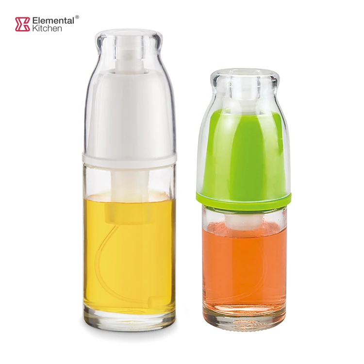 Gravity Olive Oil Dispenser jar with handle and straw storage air tight containers small reusable glass round bottle for kitchen