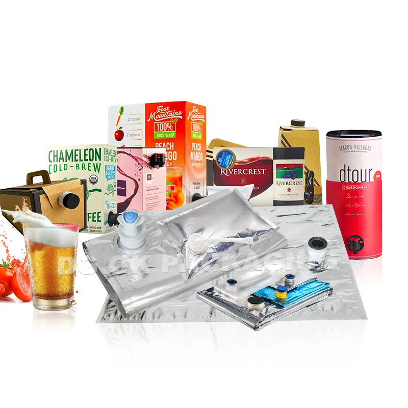 Boxed coffee bib bag 1L2L3L Liquid bag with nut faucet for juice wine food grade 96 oz coffee box dispenser