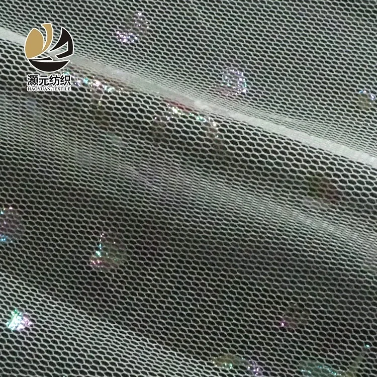 Unicorn bronzing kids mesh foil stretch white wedding children tulle skirt fabric