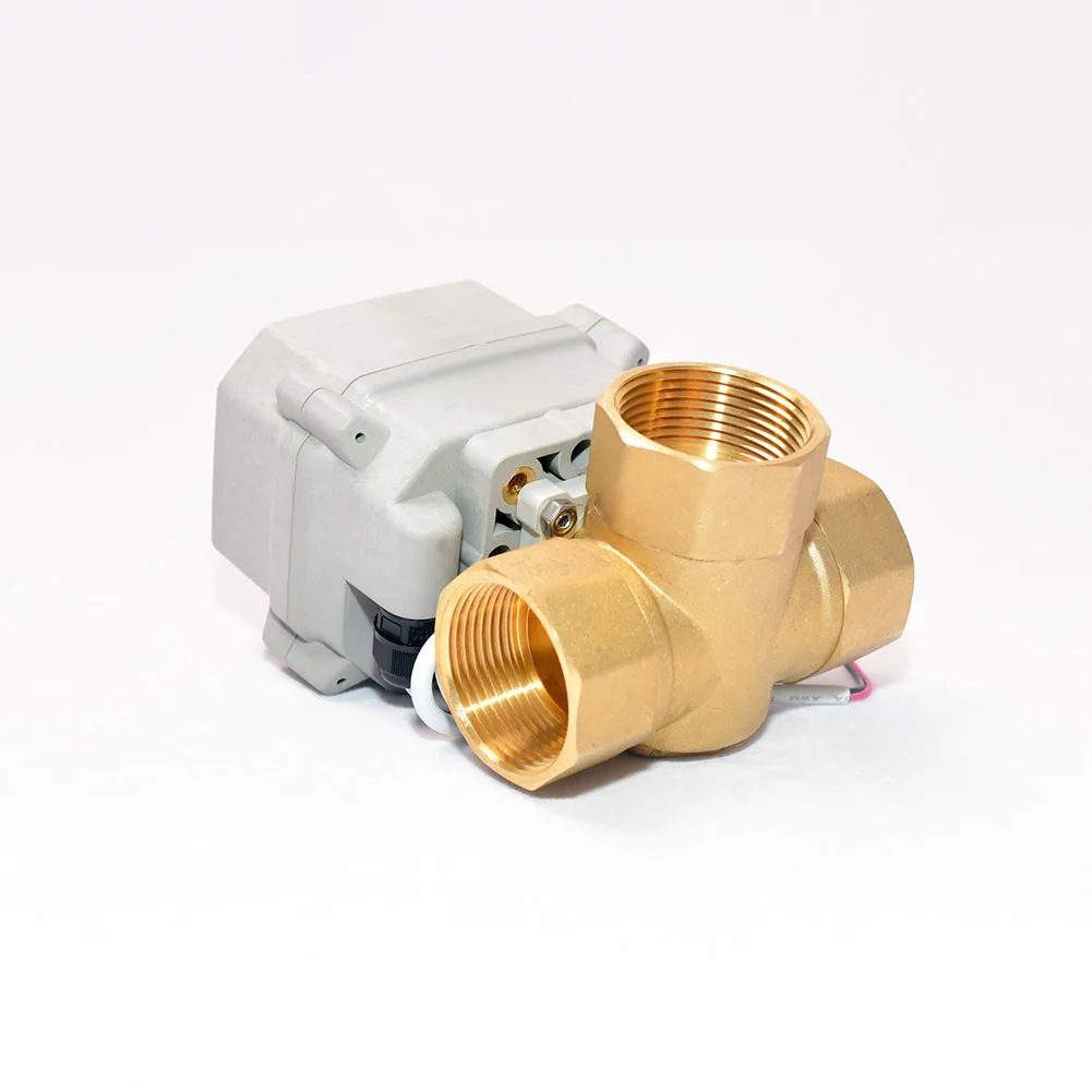 Tonheflow 1 1/4' Motorized Ball Valve 110-230v AC Brass Electrical 3 Wire Capacitor