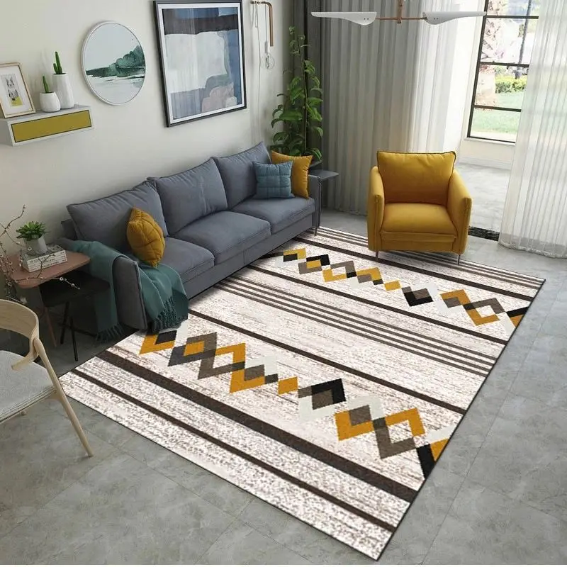 
tianjin Factory Non-slip/absorb water Polyester abstract style heat transfer printed carpet tapis de salon 