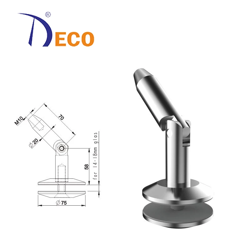 Adjustable Glass Awning Wall Canopy Brakect Stainless Steel Fitting Suit For 12mm Bar