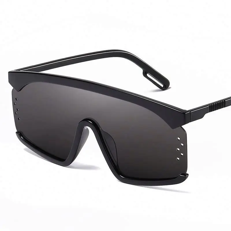 
2020 Newest Trendy Men Women Square Sunglasses Gradient Shades UV400 Half Frame One-Piece Lens Sunglasses 