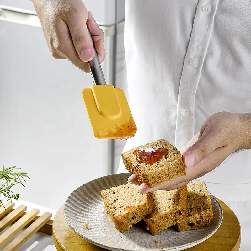Factory Silicone Spatula Kitchen Food Grade Cake Pastry Baking Gadgets Stainless Steel Kitchen Scarper