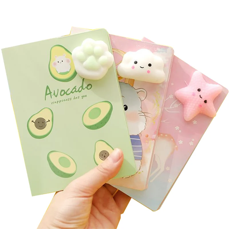 2021 New Kawaii Stationery Avocado Notebook Cute Cartoon Decompression Account Book Student Color Page School Sketch Book
