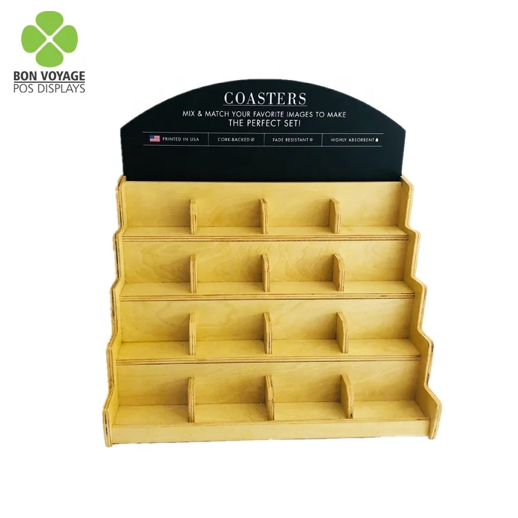 popular wood coaster display stand socks display showing stand counter top retail display units