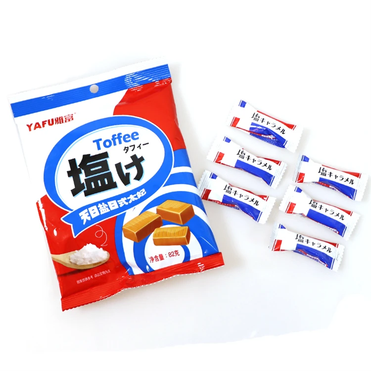 Chinese Supplier Wholesale Price Sale 82g Japanese Toffee Sea Salt Flavor Food Exotic Snacks