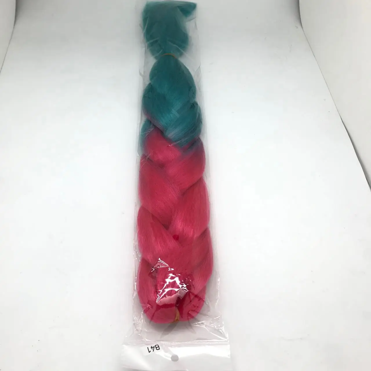 Light red light blue gradient big braid fashion dress wig chemical fiber hair B41