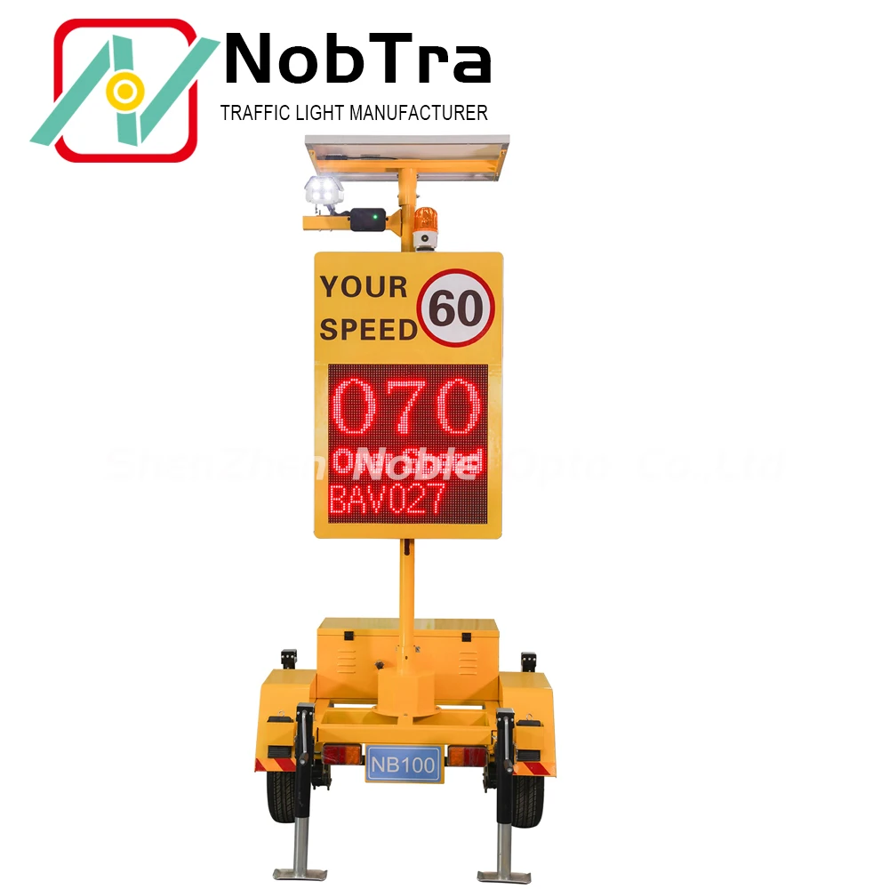 Solar Trailer High Precision Lpr Radar 4 Line Display Speed Limit Sign