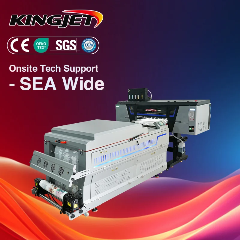 Kingjet KJ605 large-format white ink cycle digital dtf printer printing machine with Upgraded Version powder shaker