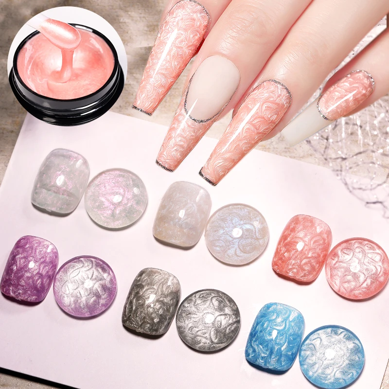 LILYCUTE Private Label Pearl White Shell Texture Thread Gel Polish Japanese Korean Style Semi-Permanent Gel Paint Nail Art