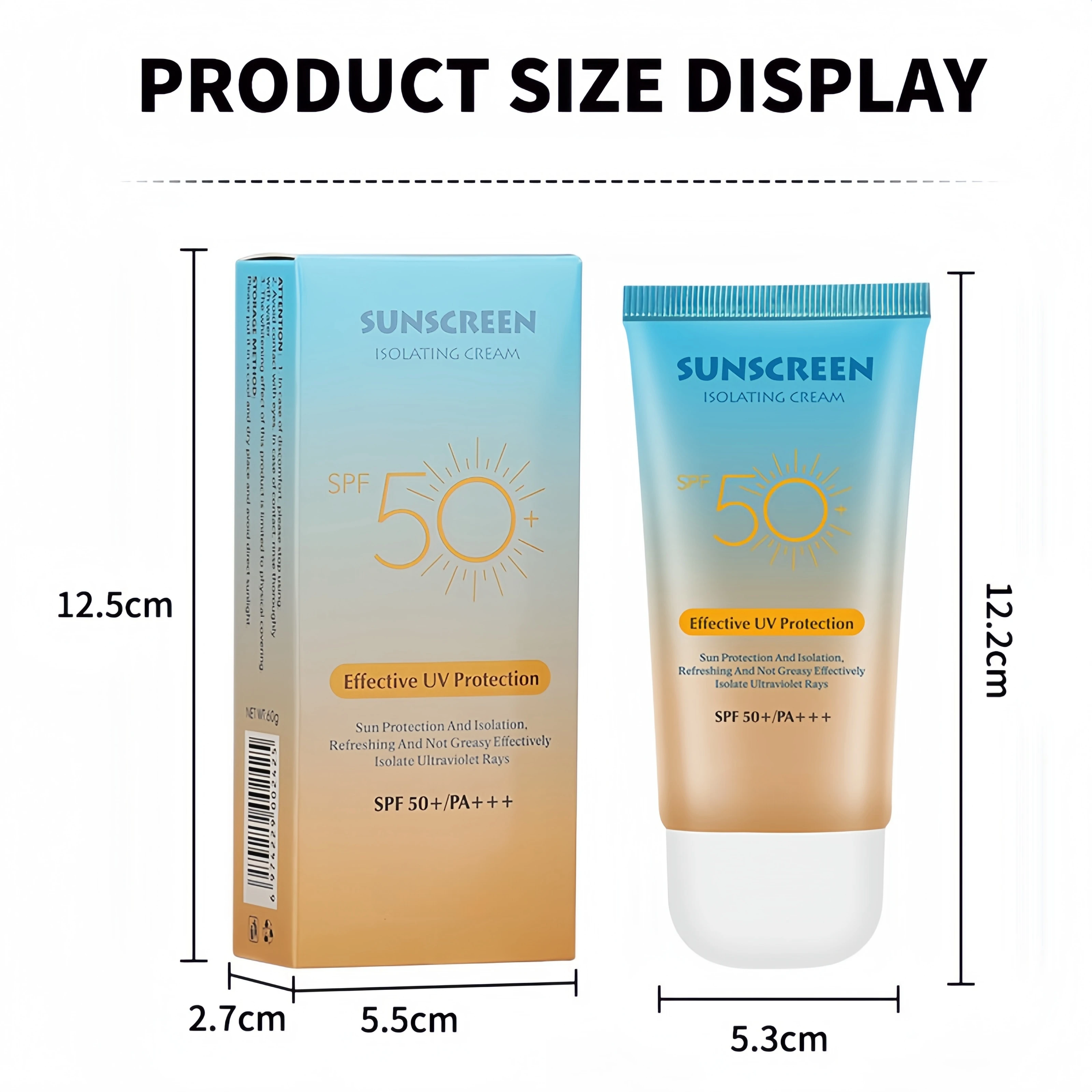 Летний солнцезащитный крем SPF50 + уличная изоляция водонепроницаемая защита от пота УФ-защита освежающий нежирный