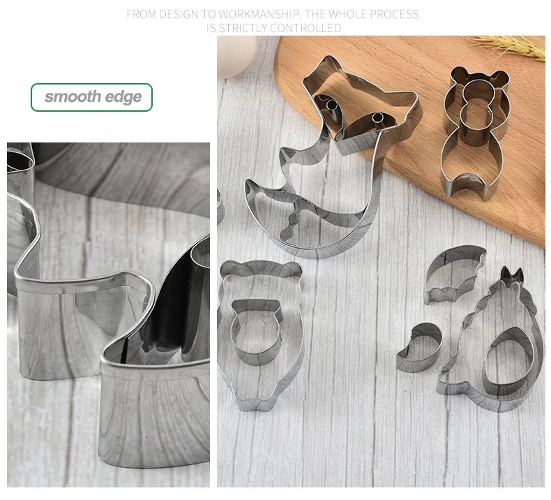 Animal Cookie Cutter 430 Stainless Steel Cookie Cutter Molds Set Bear Fox Tmall