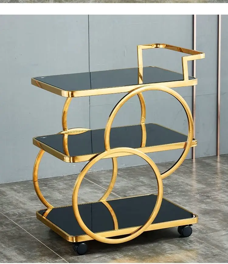 Modern minimalist 3 trolley for home use, service trolley for hotel restaurant and beauty salon, wine rack trolley