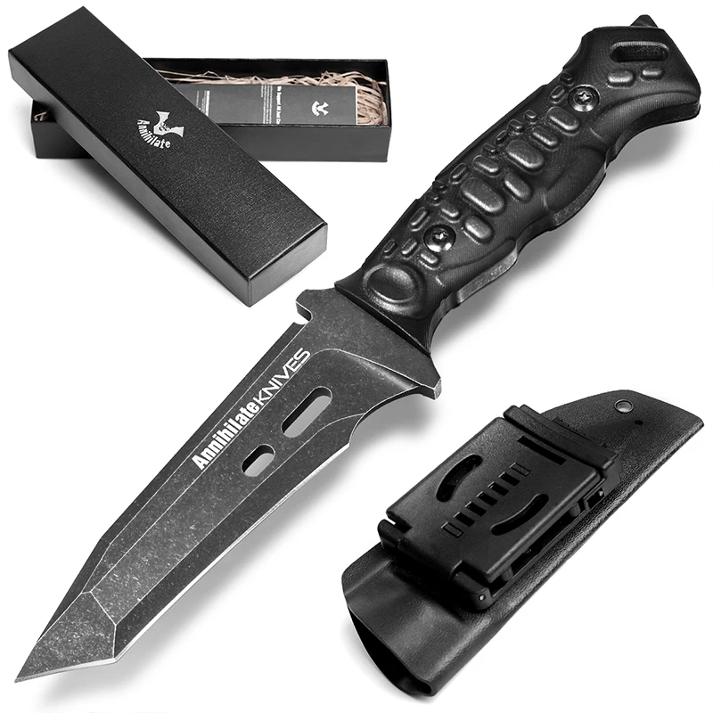 Многофункциональные охотничьи ножи Zune, тактический нож для выживания с фиксированным лезвием, ручка из стали D2 G10