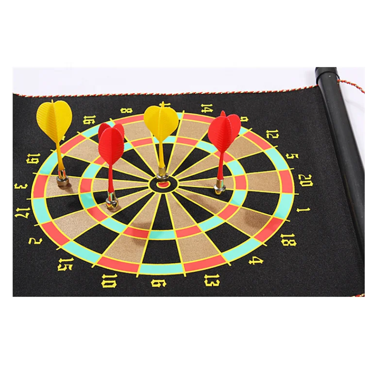 Target Fabric Magnet Dartboard Safety Roll Up with 6 Darts