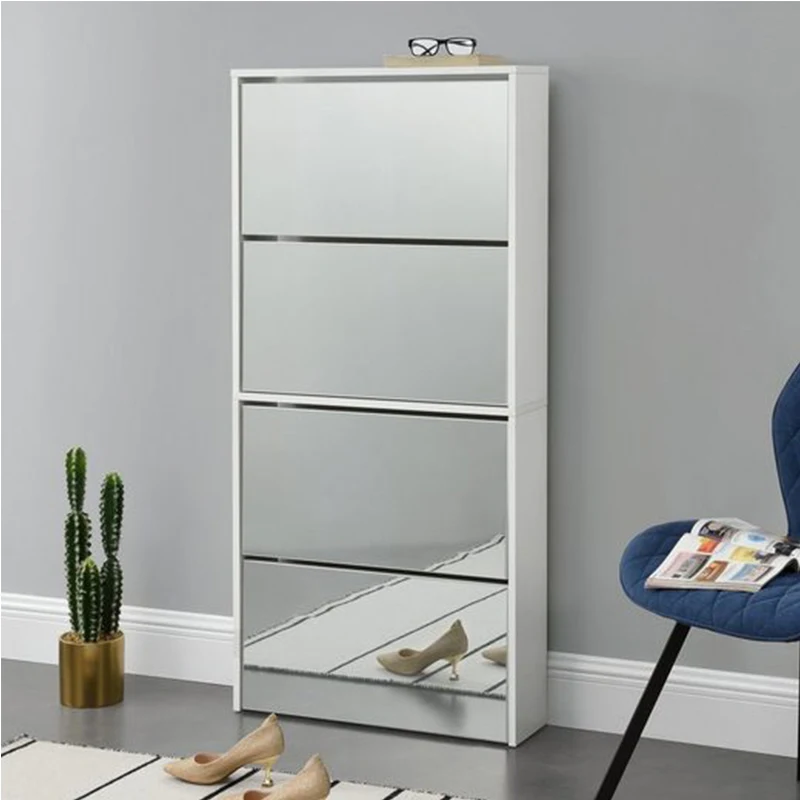 ESSENT Modern multi-functional Mirror furniture Shoe Cabinet with mirror High Quality Wood Shoe Rack