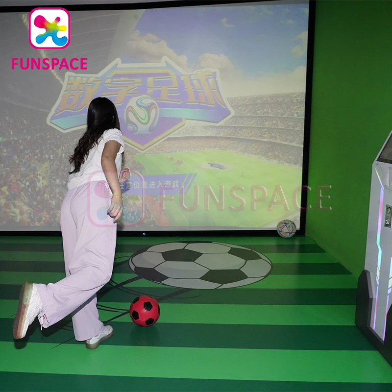 Funspace Interactive projector simulates playing football with a single player interactive projection game equipment