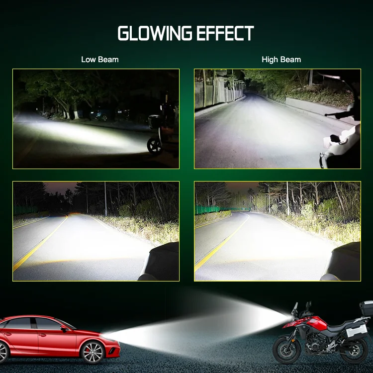 Canbus car LED light super brightness 100W 9000lm projector lens perfect cutting line H4 LED  high low beam headlight bulbs