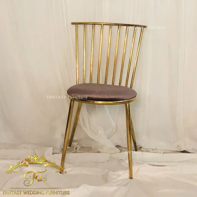 Luxury pink velvet stainless steel event chairs