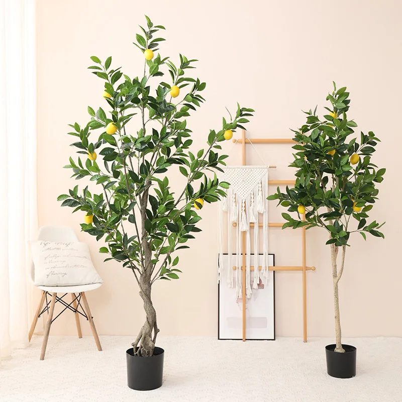 Home Decorations Realistic 1.5M Height Artificial Fruit Plant Ornamental  Bonsai Lemon Tree