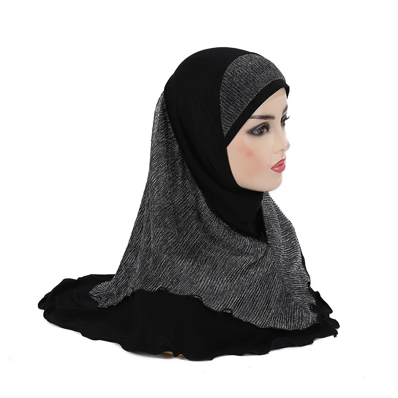 Wholesale Double Loop Hijabs Jersey Lazy Women Hijab Malaysia Women Jersey Scarves Instant Shawls Women Solid Plain Crepe