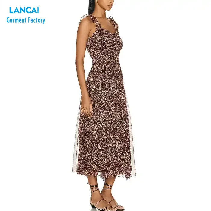 Clothing Manufacturers Custom Dress Women Printed Maxi Fashion Clothing Casual Lace Party Dress