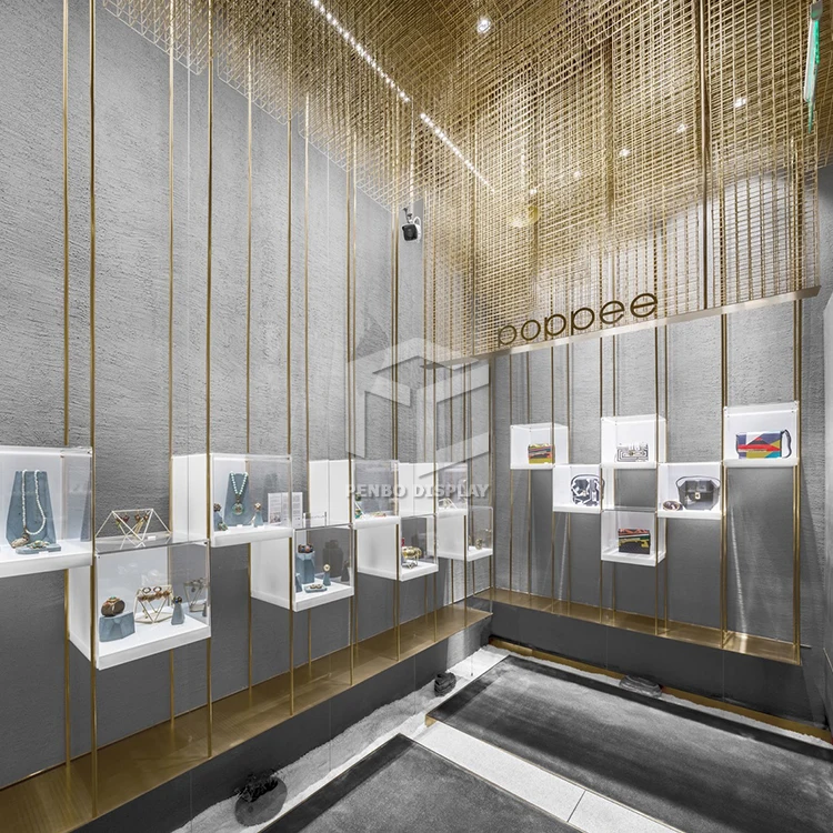 Jewelry display showcase cabinet glass jewellery shop counter equipment decorations design retail store furniture