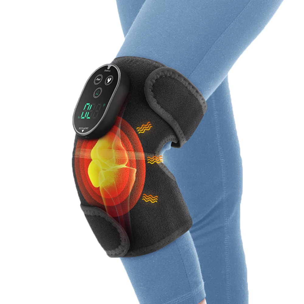 Cordless smart electric heating vibration joint elbow shoulder wrap pad knee massager with heat