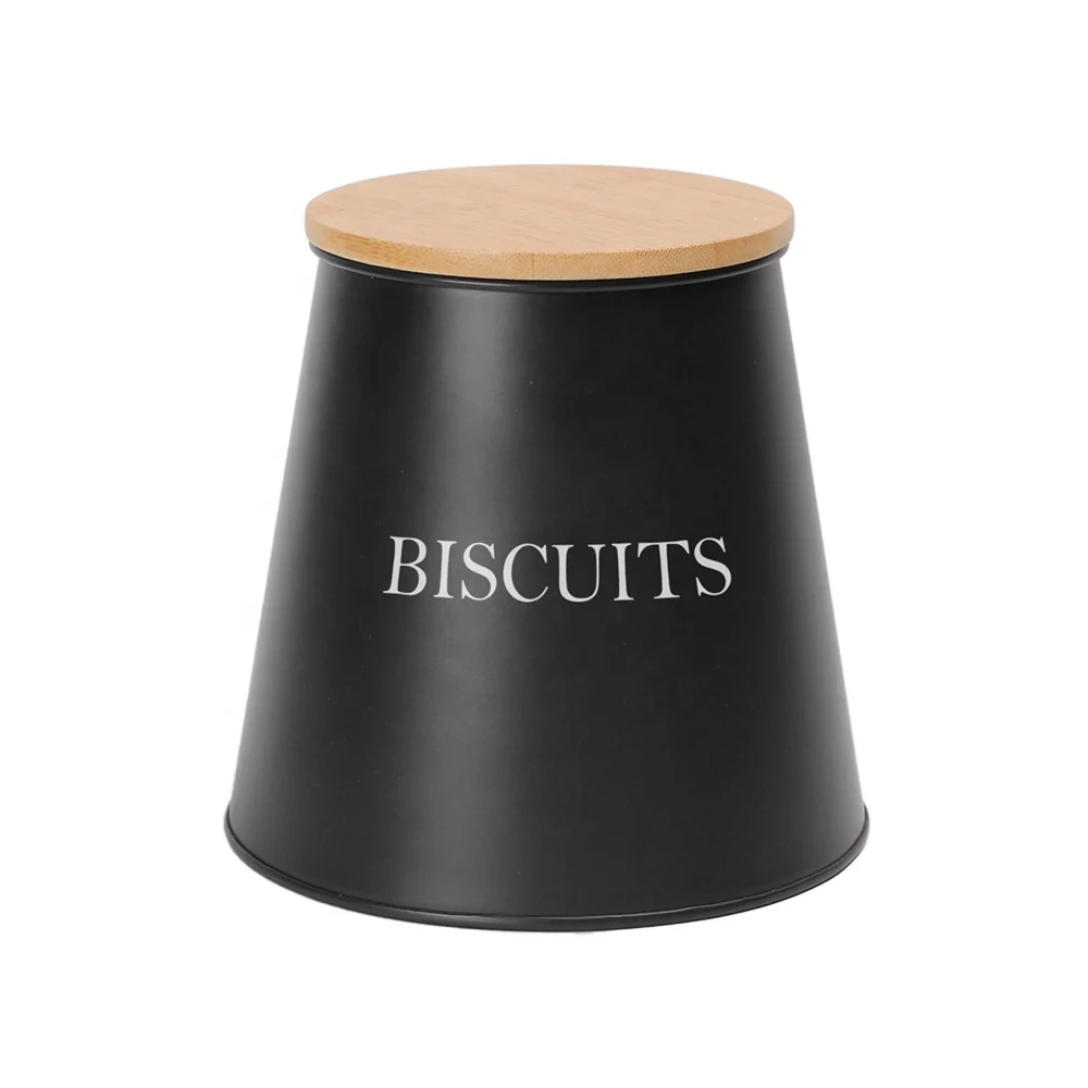 Bespoke Customized Biscuit Box Container For Kitchen Metal Food Storage Canister Tin
