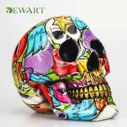 Hot Selling Craft Handmade Scary Skull Sculpture Decor Resin Art Statue For Halloween Holiday Home Decoration Accessories
