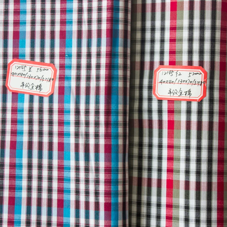Skygen 100% cotton yarn dyed shirt tartan plaid cotton fabric check fabric wholesale gingham fabrics in Guangzhou