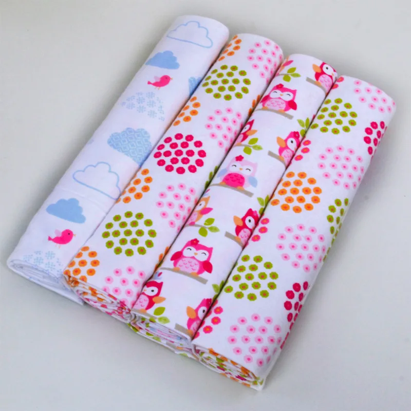 cotton flannel Baby Swaddle Blanket Unisex Swaddle Wrap 4pcs/set newborn Receiving Blanket set